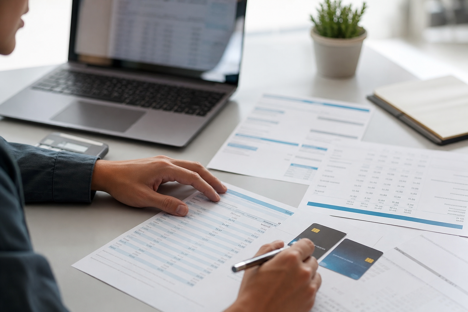 Reviewing card and bank statements for a merchant cash advance application